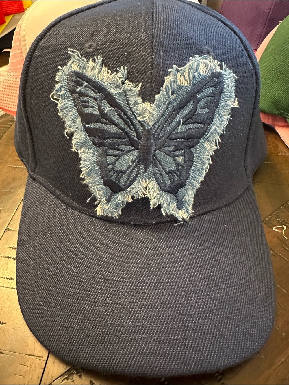 !!! SOLD!! Denim Butterfly Ball Cap